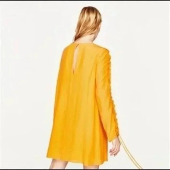 Zara Yellow Ruffle Long Sleeve Dress - Picture 4 of 5